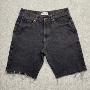 Beyond The Limit Mens Denim Shorts Size 36 Black Frayed Hem Skate Grunge Y2k